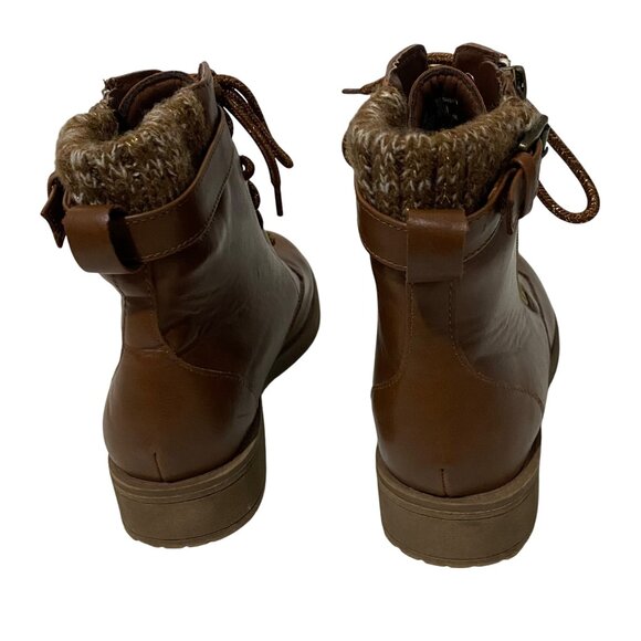 Wonder Nation Sweater Trim Lace Up Moto Boot Womens 5 Gorpcore Earthy Grunge - Picture 4 of 9